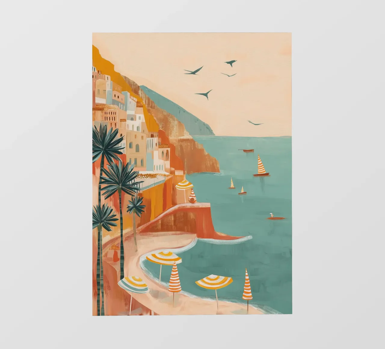 Striped sails in turquoise calm telo in pvc da Luca