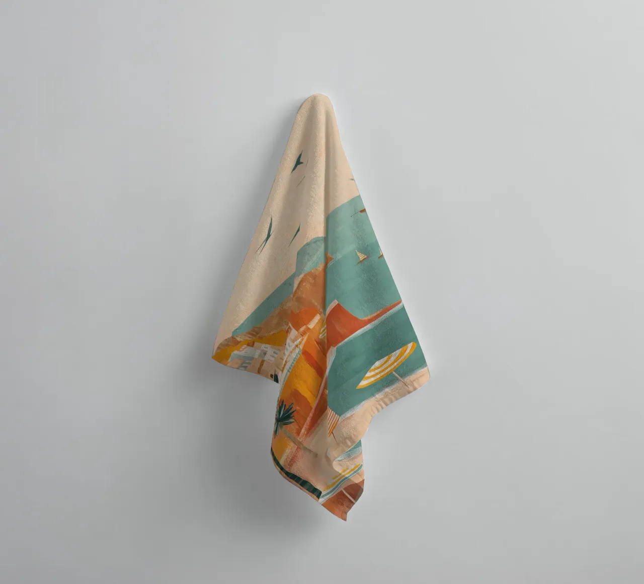 Striped sails in turquoise calm asciugamano da bagno da Luca