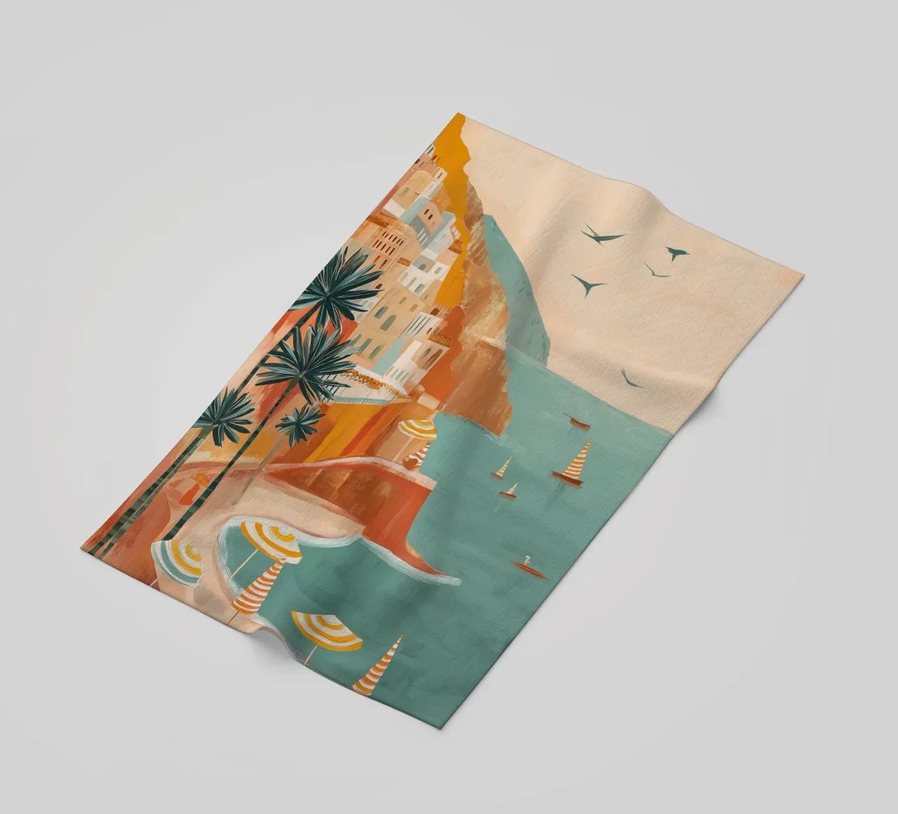 Striped sails in turquoise calm telo mare da Luca