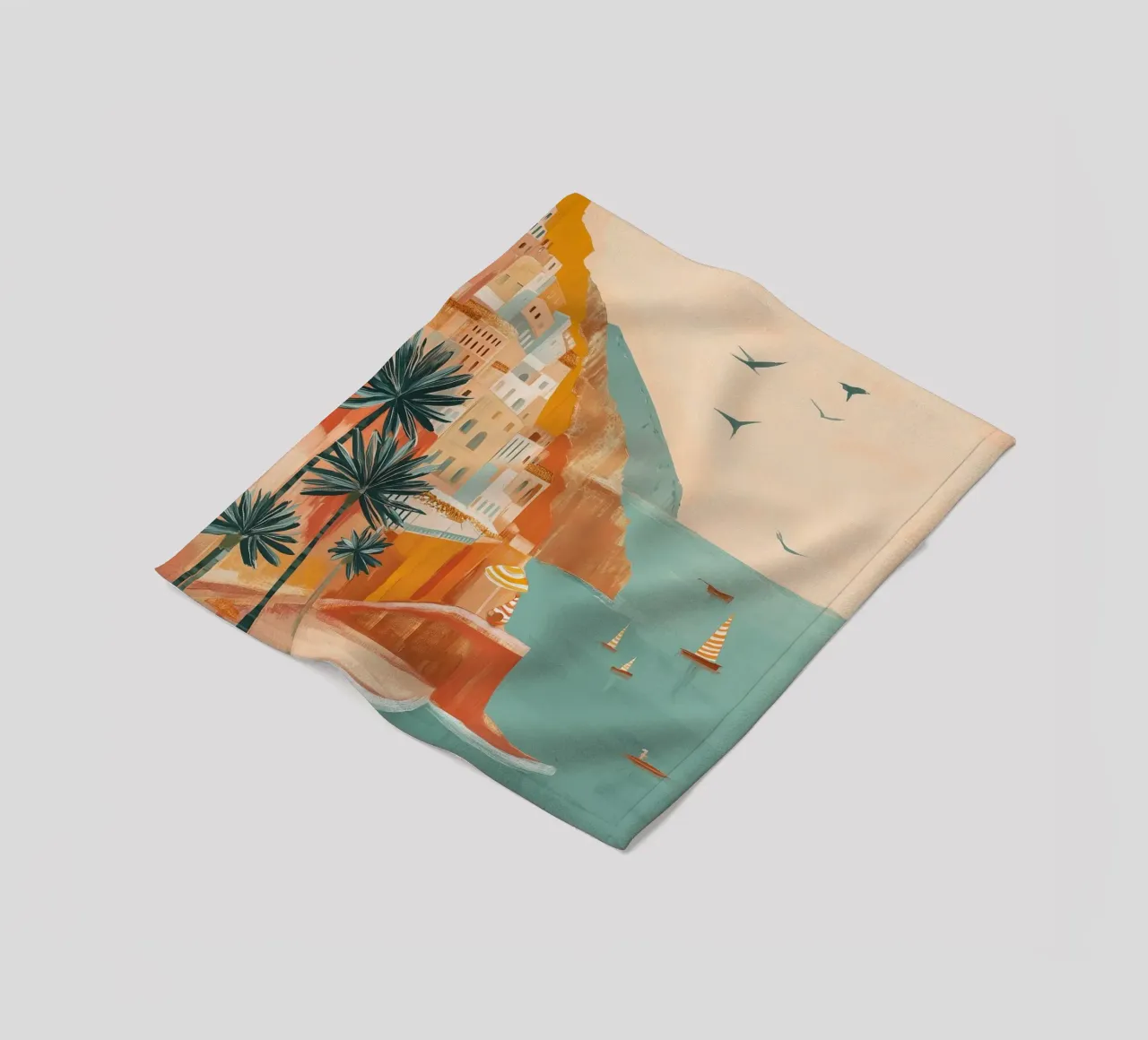 Striped sails in turquoise calm coperta in pile da Luca