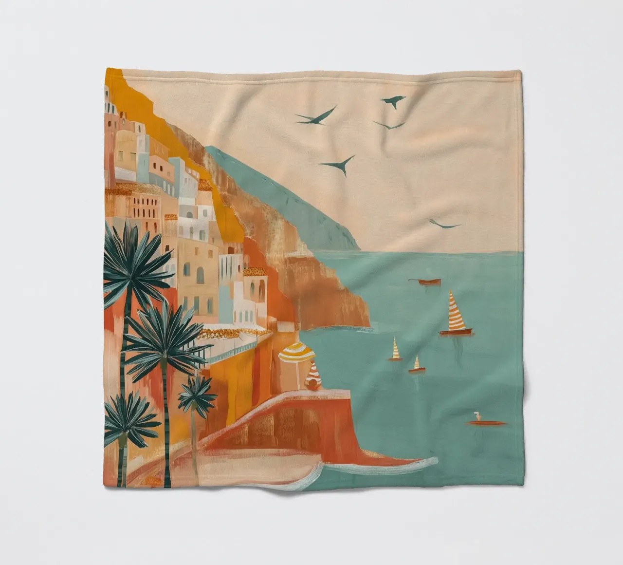 Striped sails in turquoise calm coperta in pile da Luca