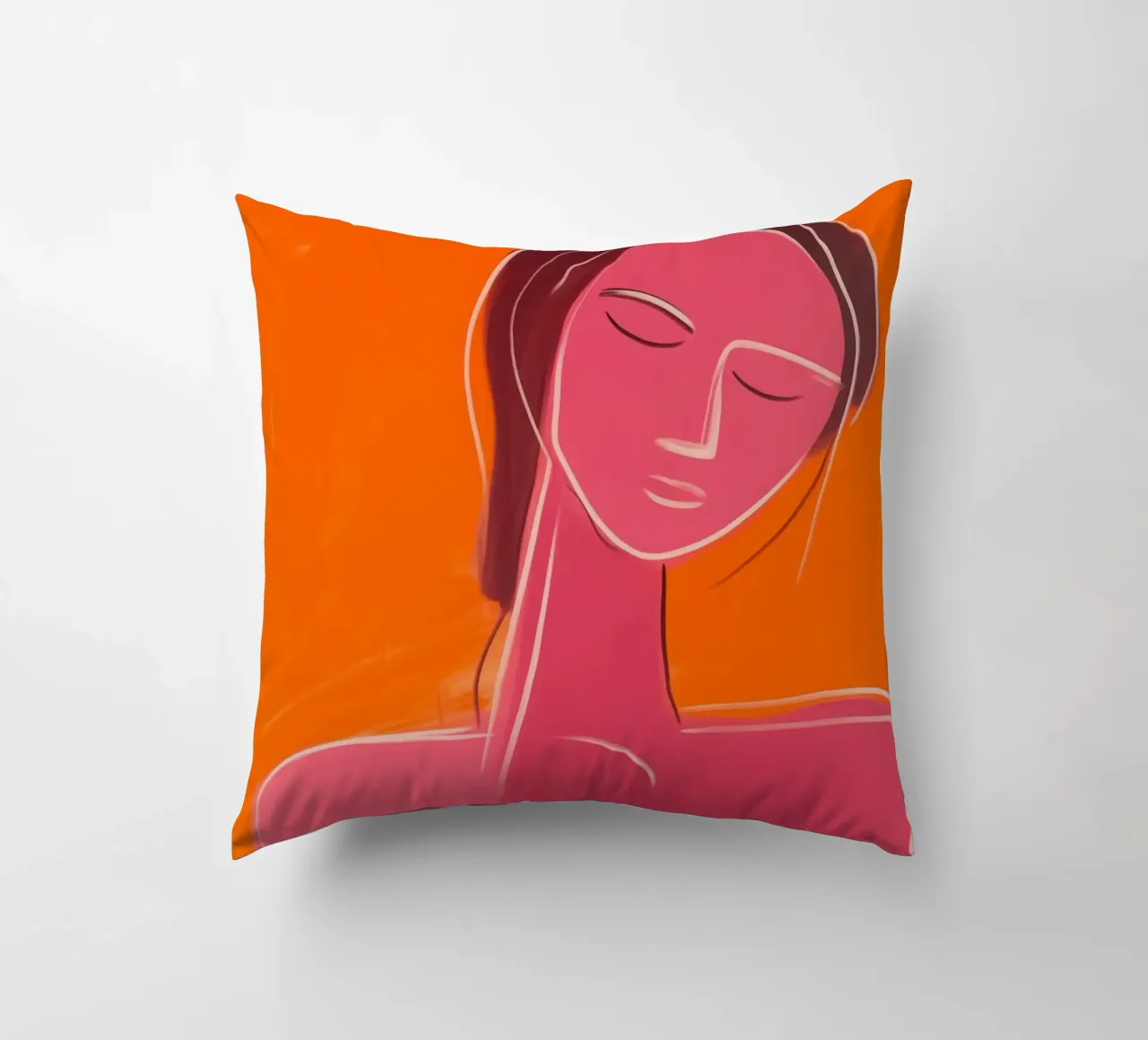 Donna benessere | Serenity in rosso-arancio cuscino da Autofocus