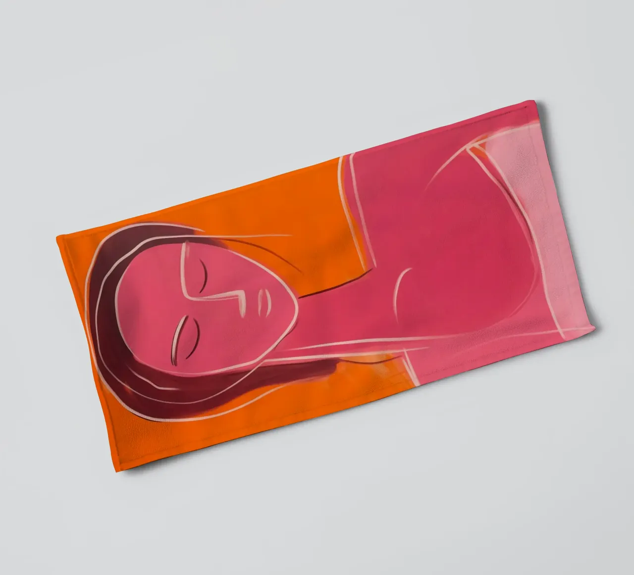 Donna benessere | Serenity in rosso-arancio asciugamano da bagno da Autofocus