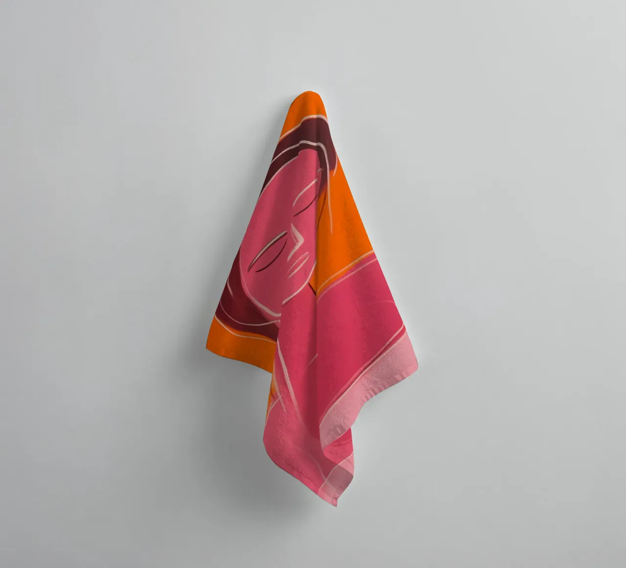 Donna benessere | Serenity in rosso-arancio asciugamano da bagno da Autofocus