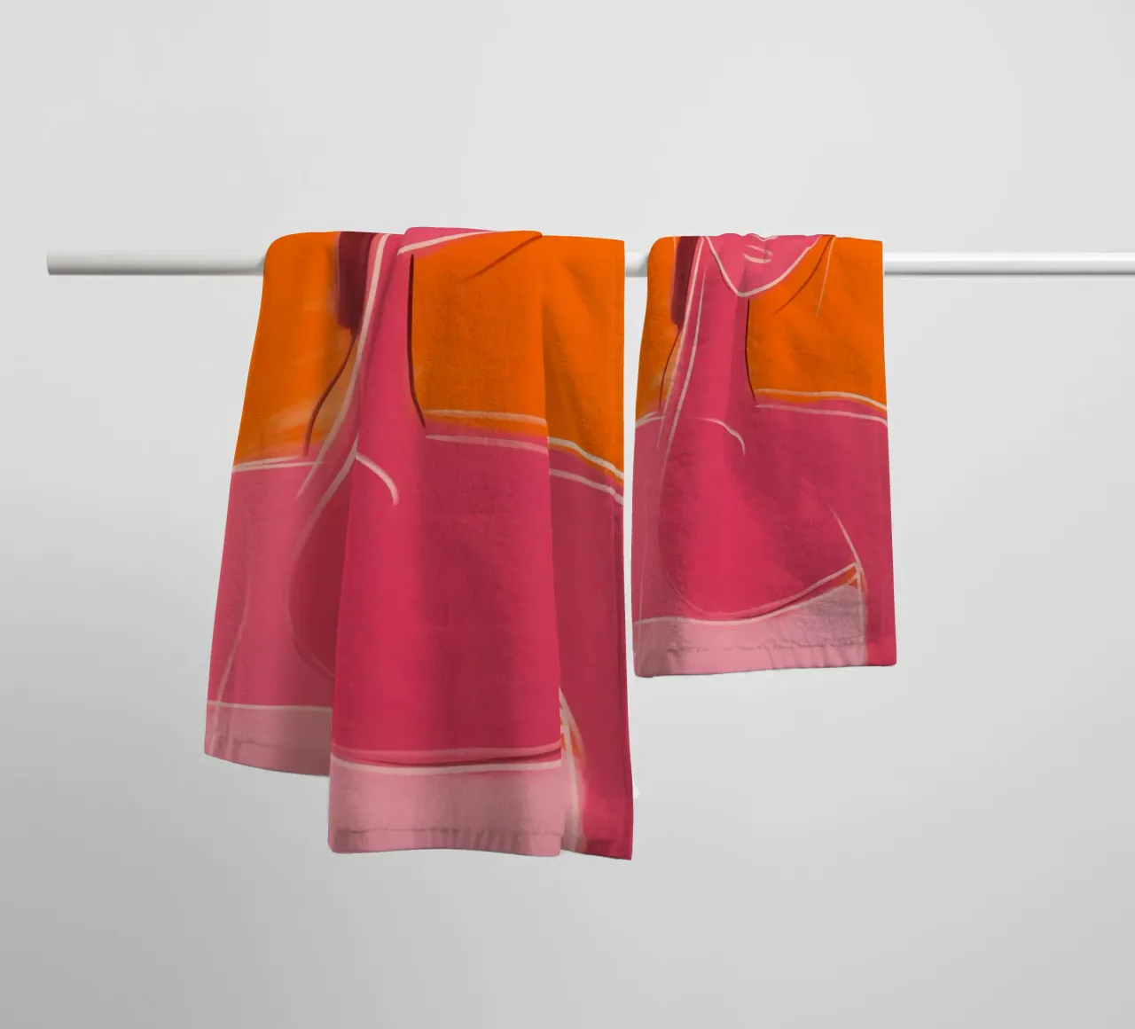 Donna benessere | Serenity in rosso-arancio asciugamano da bagno da Autofocus