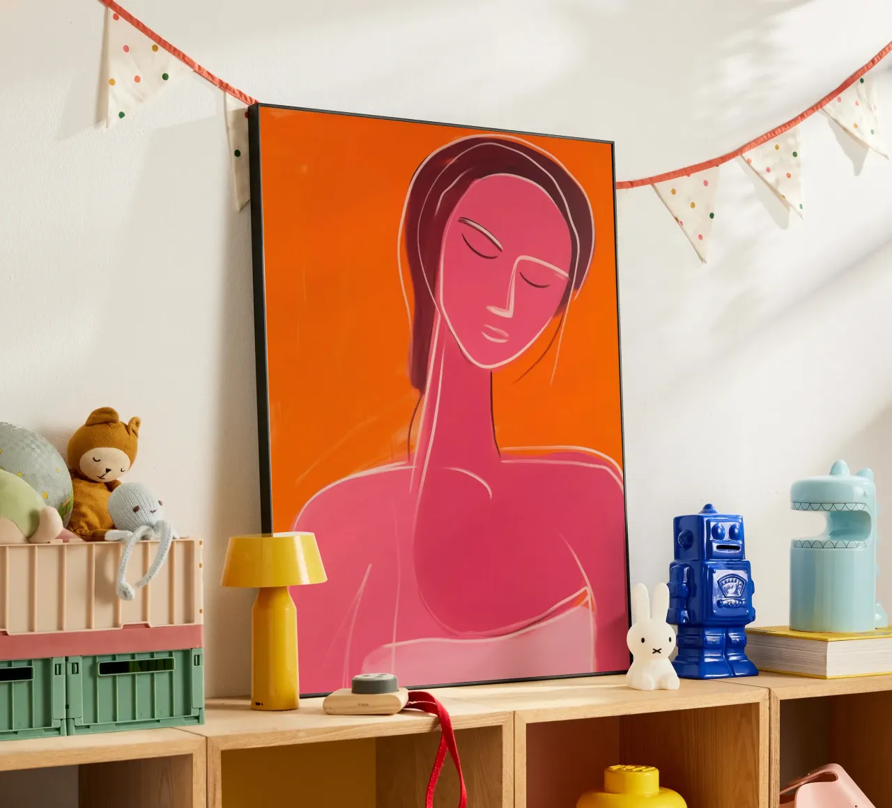 Donna benessere | Serenity in rosso-arancio alluminio dibond da Autofocus