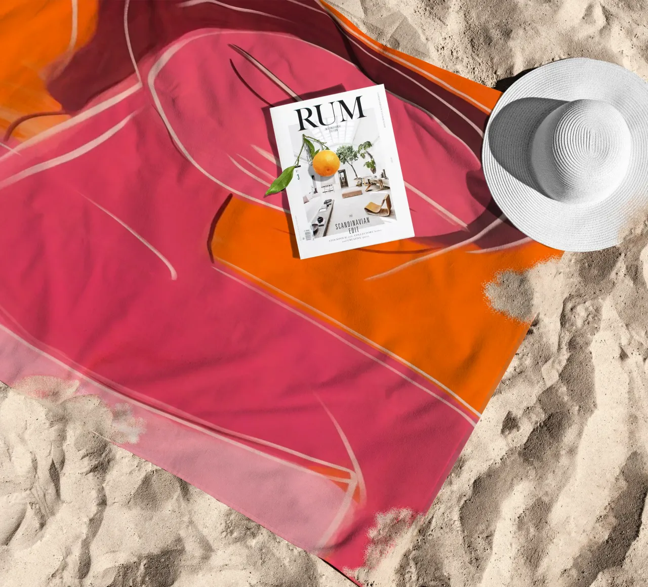 Donna benessere | Serenity in rosso-arancio telo mare da Autofocus