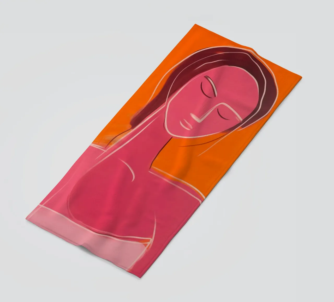 Donna benessere | Serenity in rosso-arancio telo mare da Autofocus