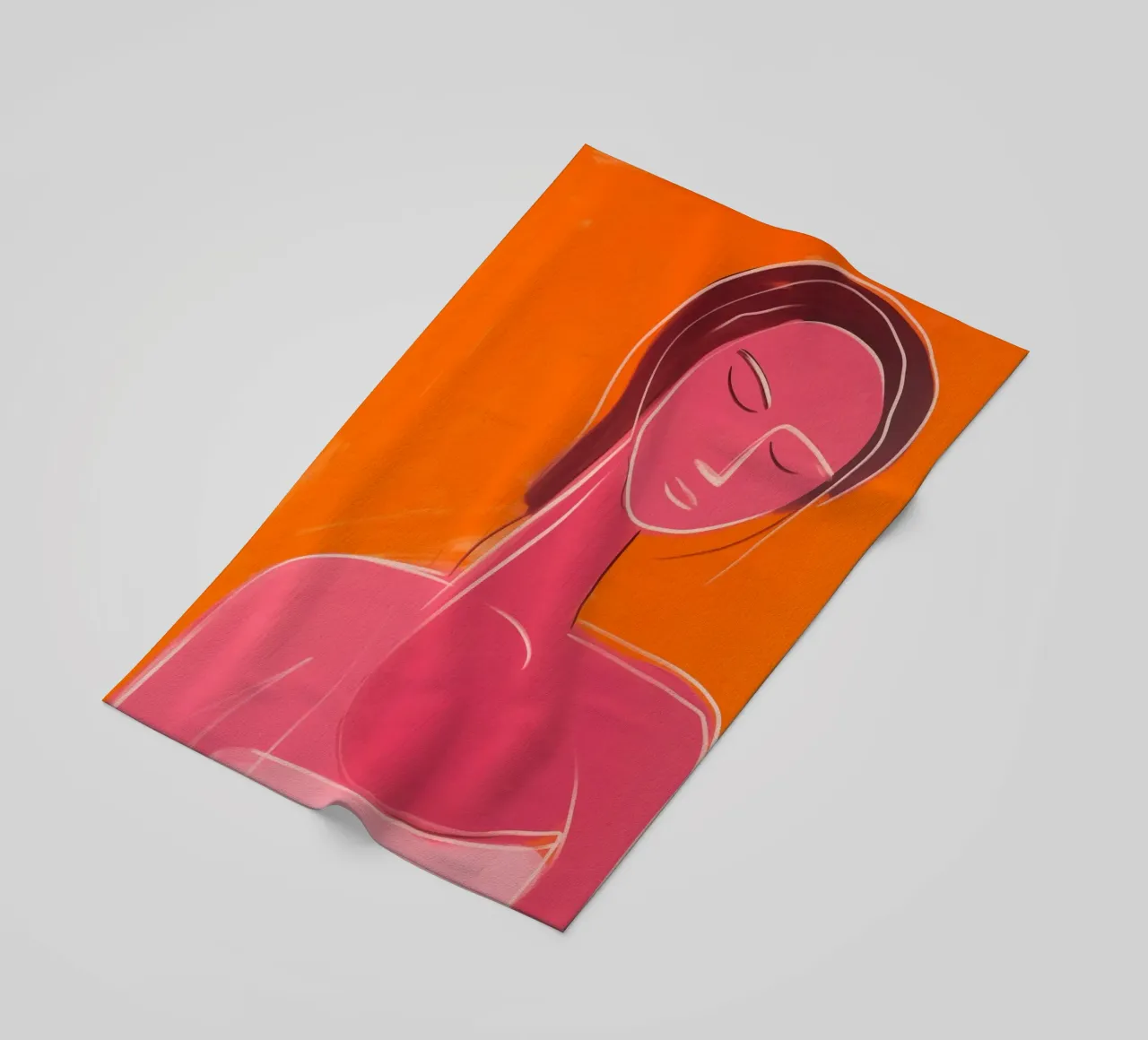 Donna benessere | Serenity in rosso-arancio telo mare da Autofocus