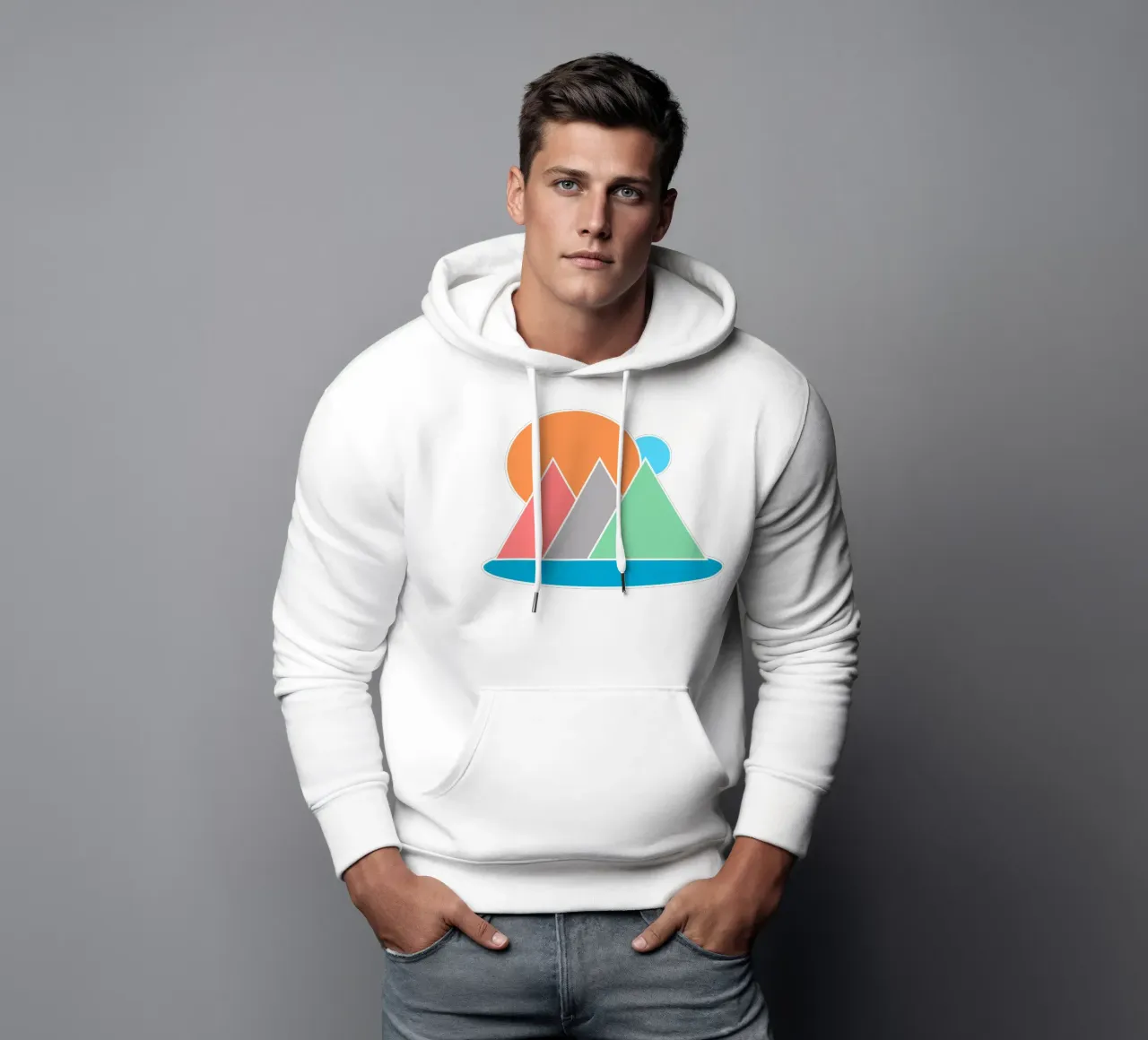 Forme geometriche minimali Paesaggio felpa con cappuccio da sillyindustries