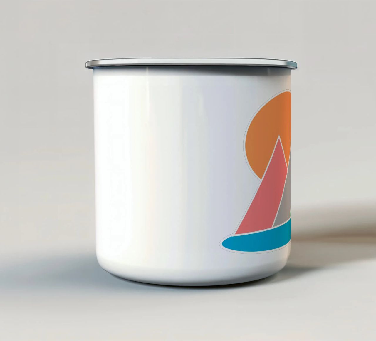 Forme geometriche minimali Paesaggio tazza in smalto da sillyindustries