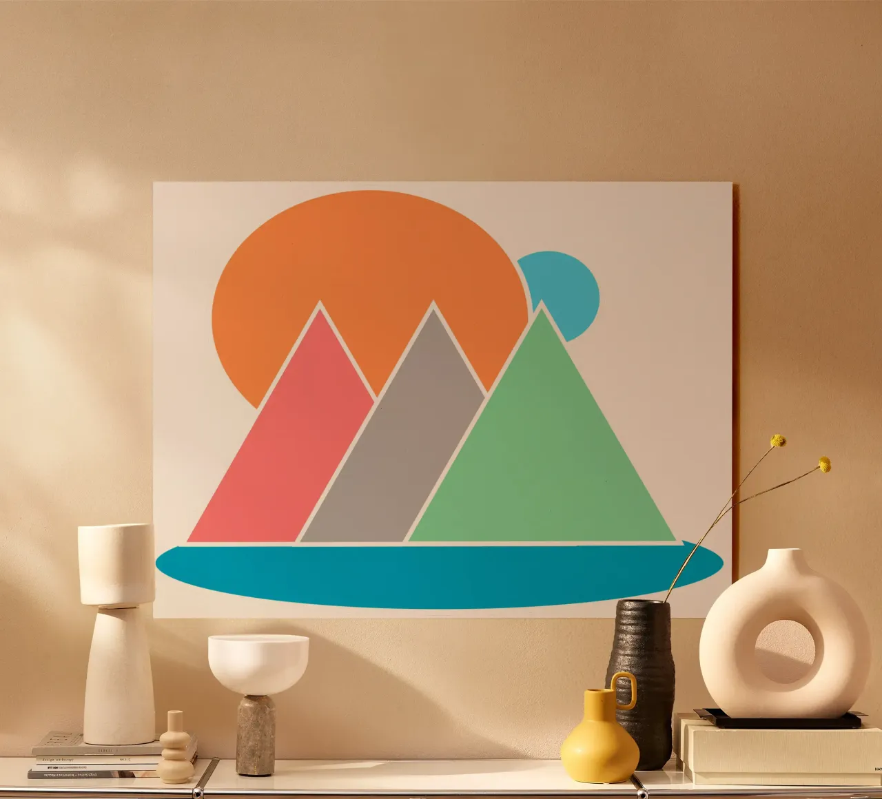 Paisaje de formas geométricas mínimas metacrilato de sillyindustries