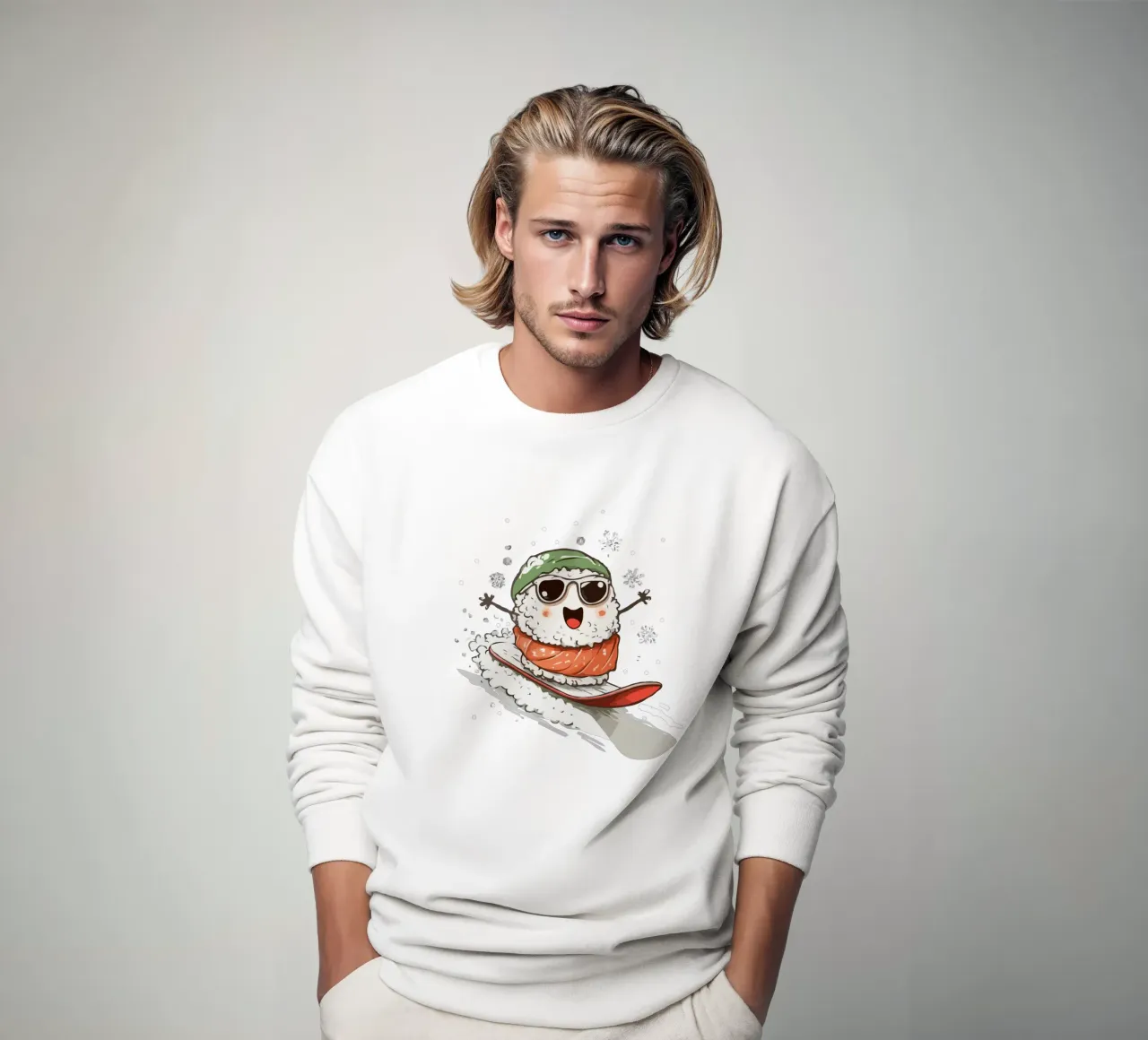 sushi snowboard felpa da edsonramosart