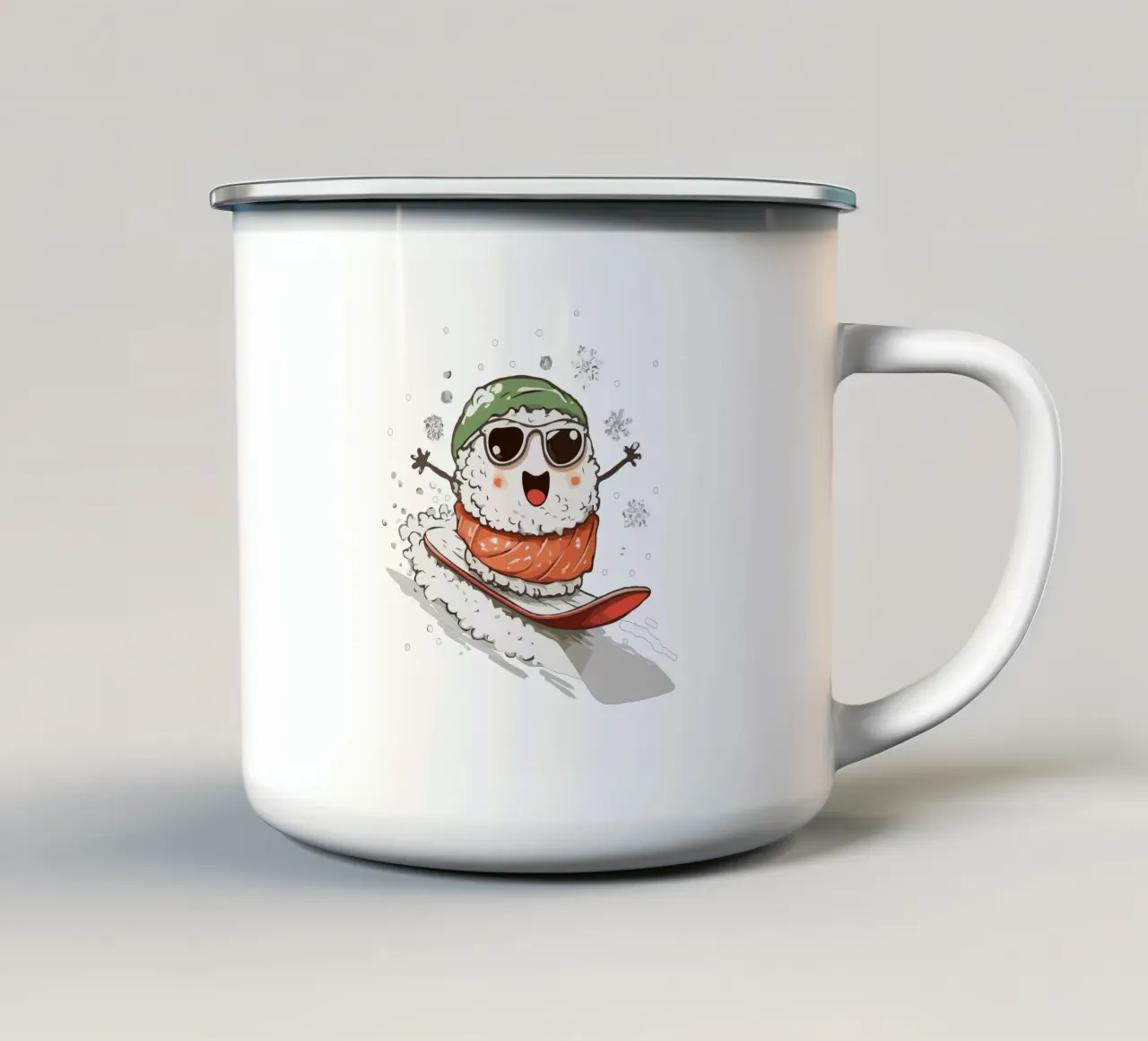 sushi snowboard tazza in smalto da edsonramosart
