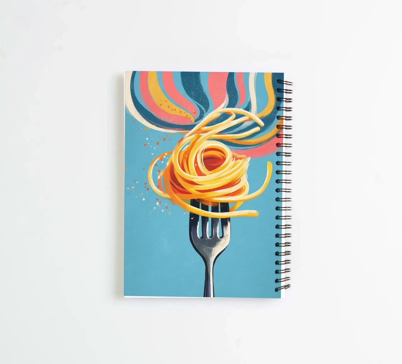 Twirl of Sunshine Pasta spiral notebook by Luca