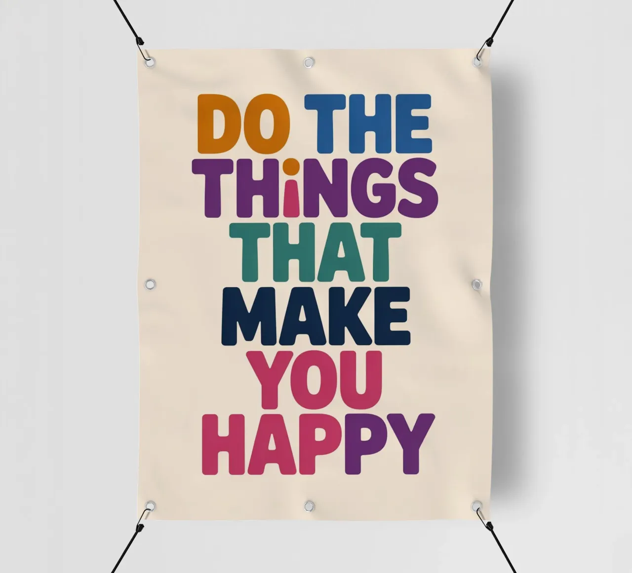 Poster tipografico "Fai le cose che ti rendono felice telo in pvc da logic