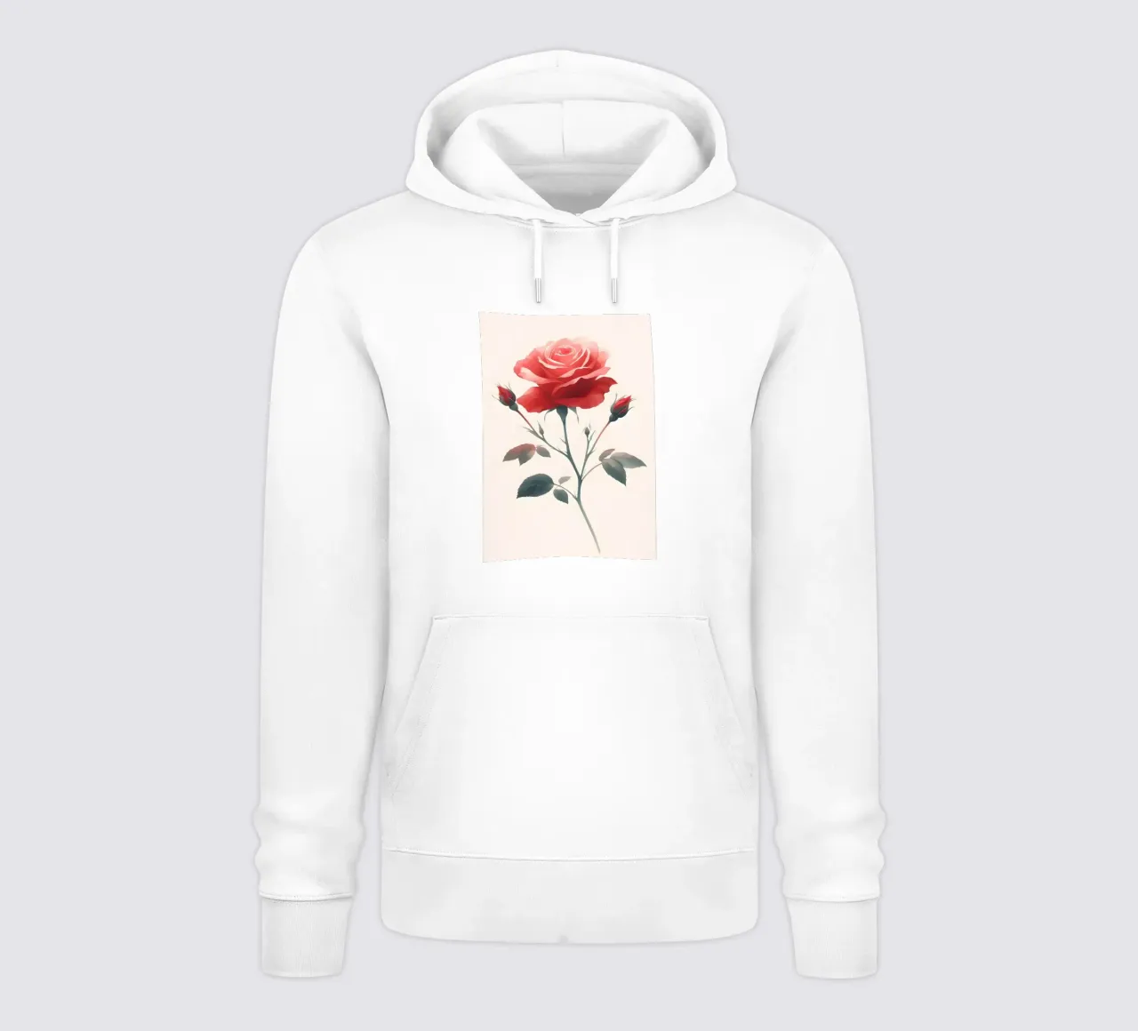 Pittura digitale minimalista di fiori di rosa felpa con cappuccio da Bloom And Brush