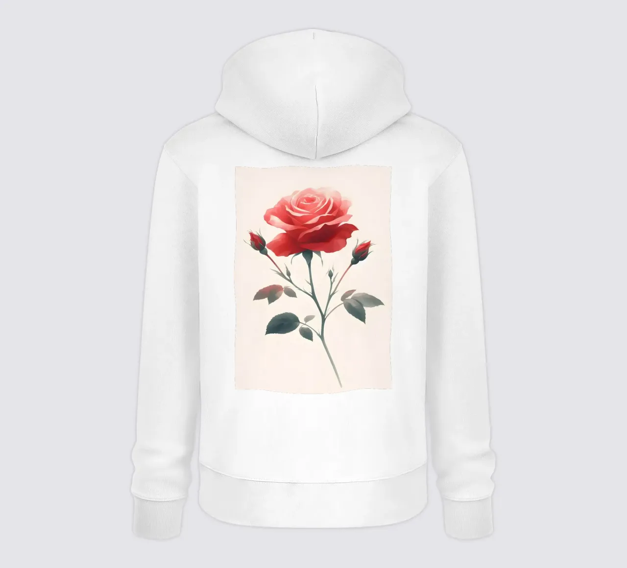 Pittura digitale minimalista di fiori di rosa felpa con cappuccio da Bloom And Brush