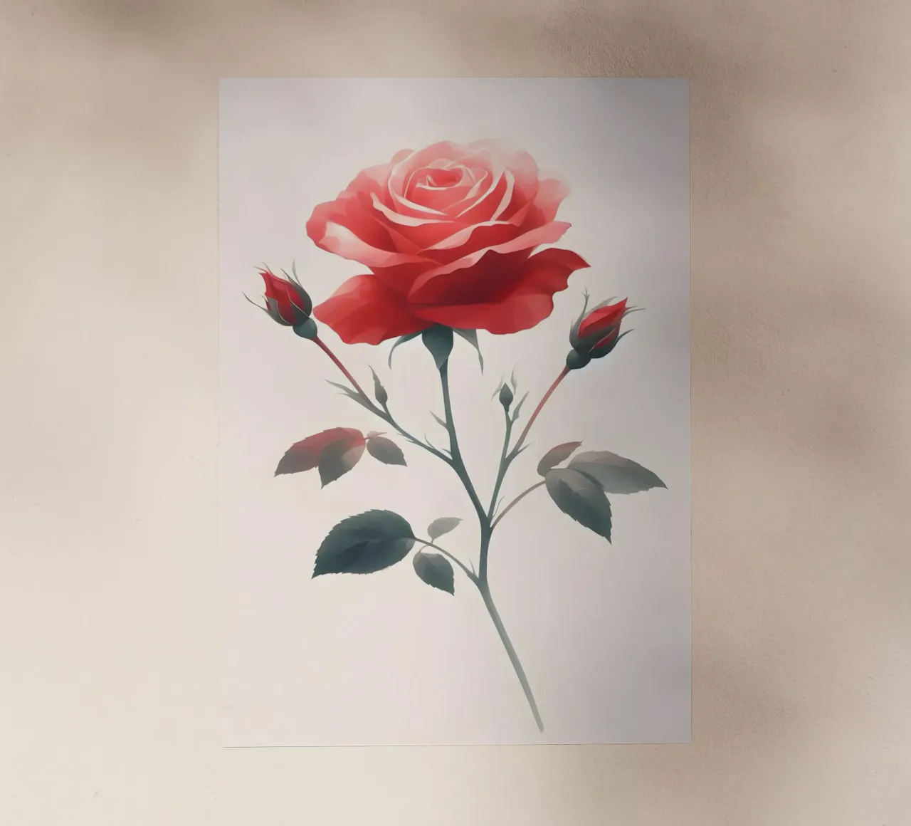 Pittura digitale minimalista di fiori di rosa pellicola backlit da Bloom And Brush