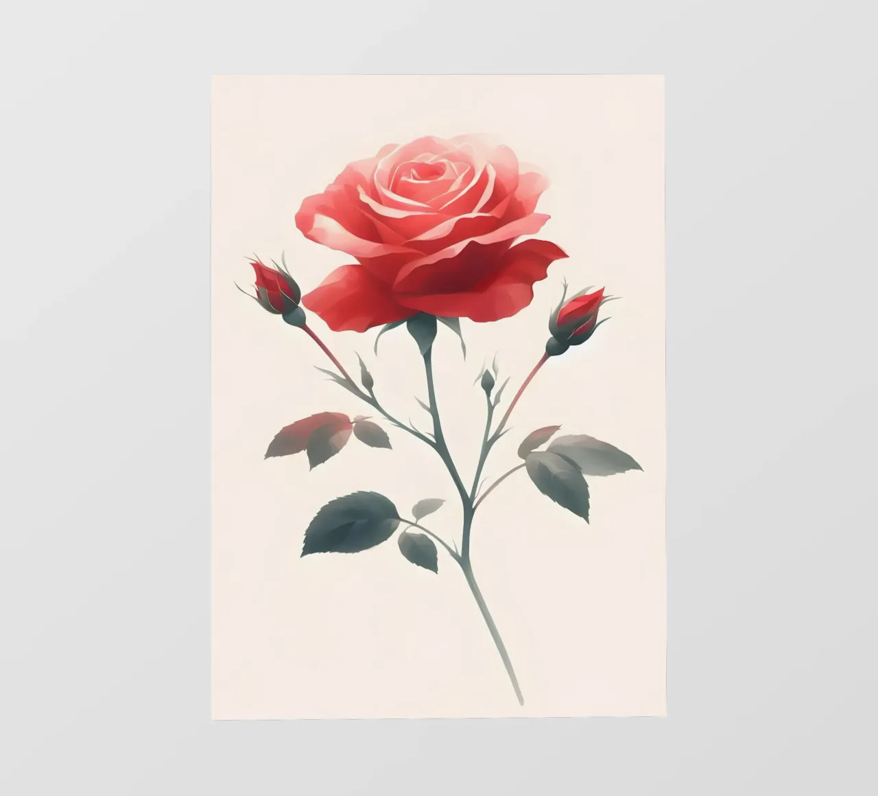 Pittura digitale minimalista di fiori di rosa pellicola backlit da Bloom And Brush