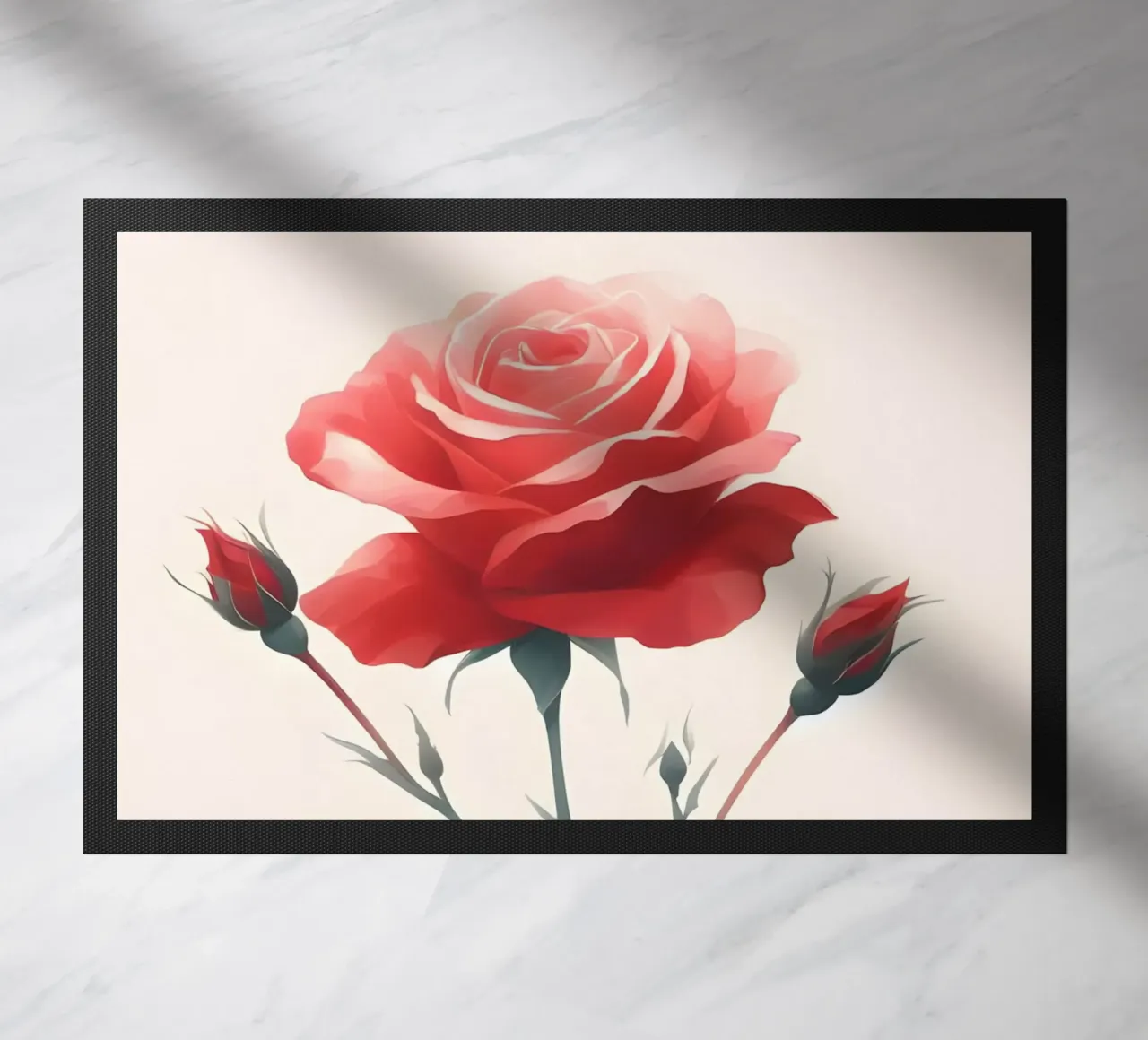 Pittura digitale minimalista di fiori di rosa zerbino da Bloom And Brush