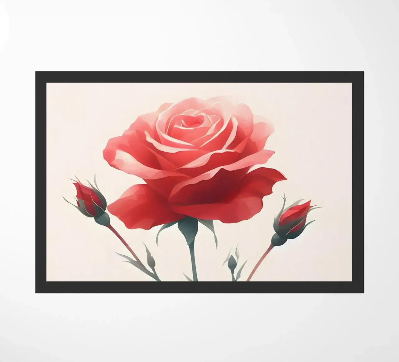 Pittura digitale minimalista di fiori di rosa zerbino da Bloom And Brush
