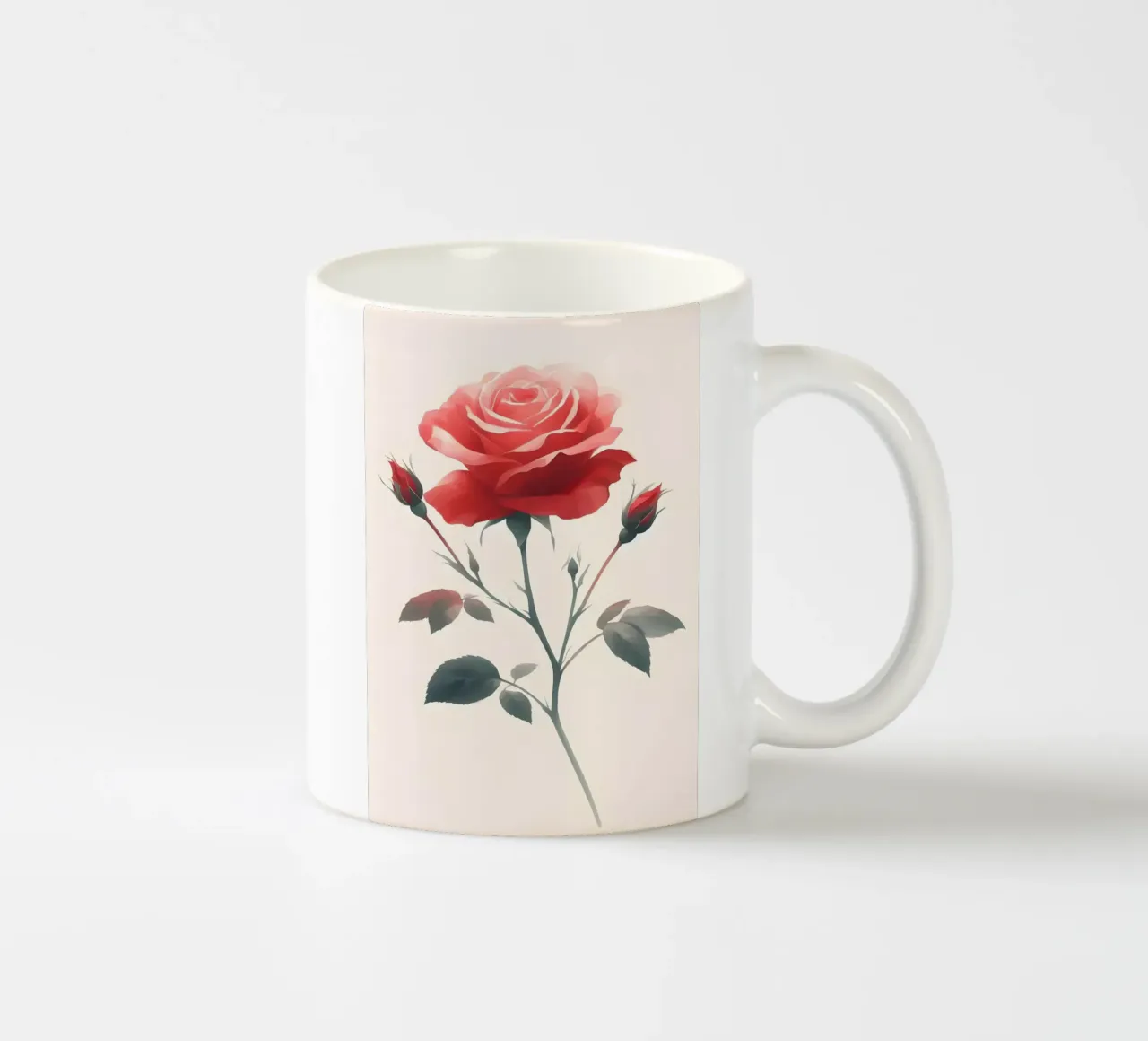 Pittura digitale minimalista di fiori di rosa tazza in ceramica da Bloom And Brush