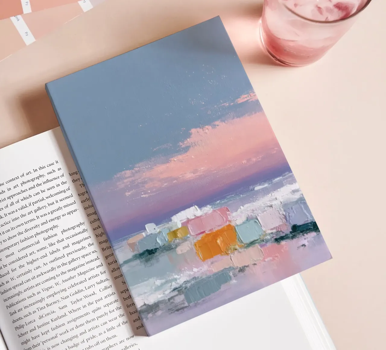 Minimalist coastal landscape with blocks of ice notebook by Calm Shapes