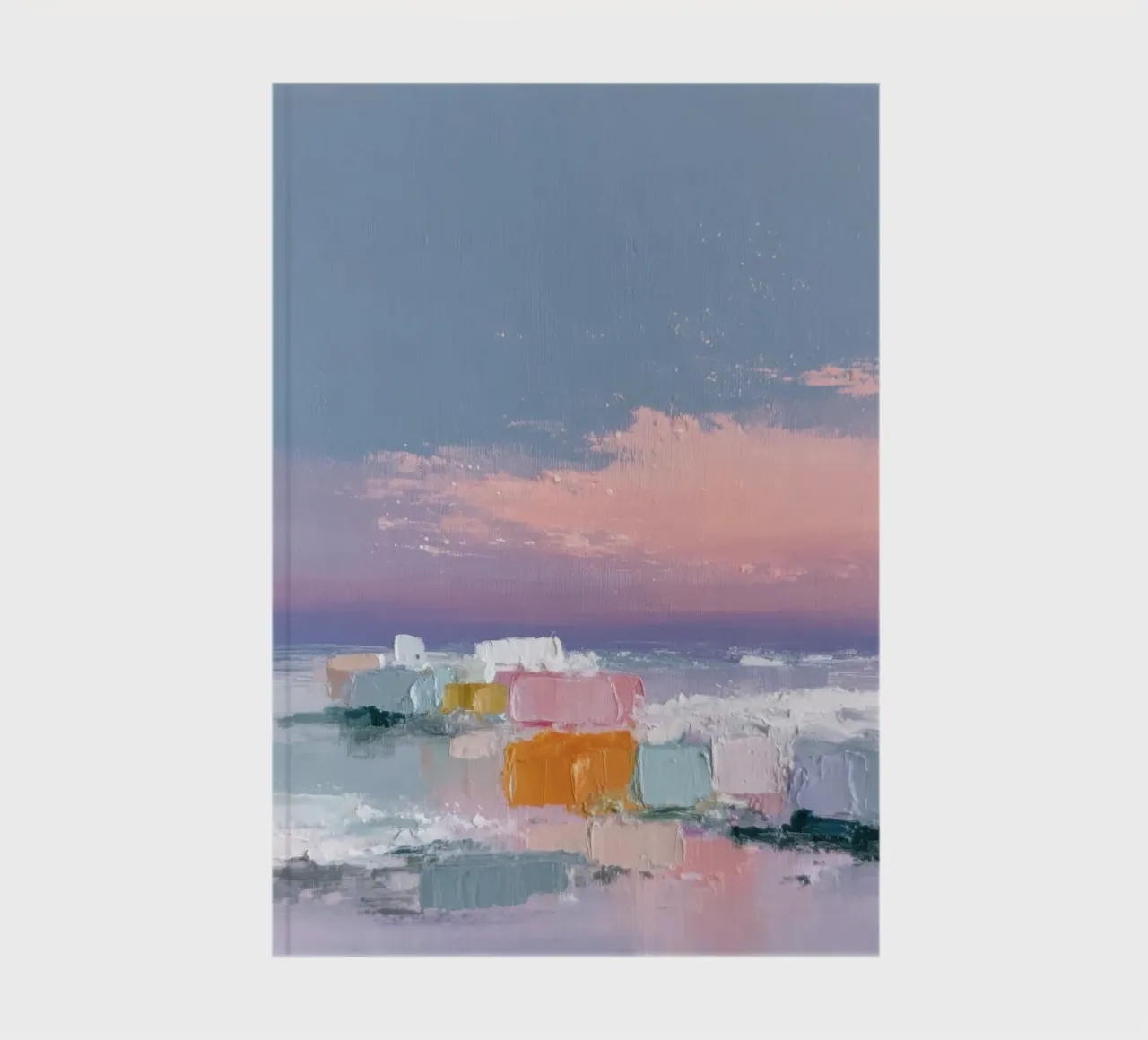 Minimalist coastal landscape with blocks of ice notebook by Calm Shapes