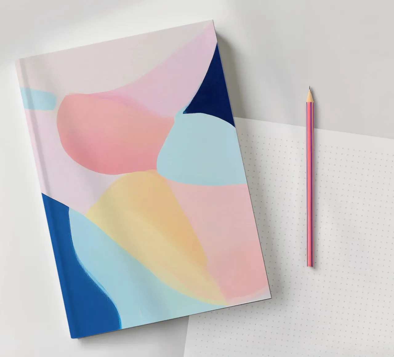Abstract pastel composition in soft tones notebook by Calm Shapes