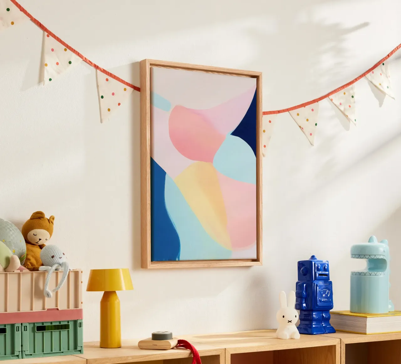 Abstracte pastelcompositie in zachte tinten canvas van Calm Shapes