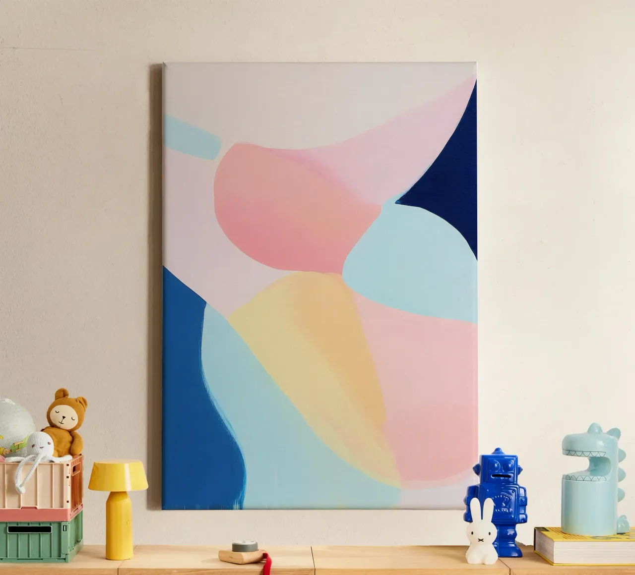 Abstracte pastelcompositie in zachte tinten canvas van Calm Shapes
