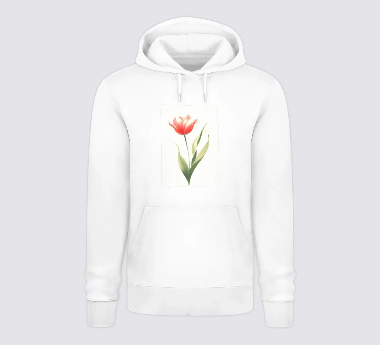 Pittura digitale minimalista di fiori di tulipano felpa con cappuccio da Bloom And Brush
