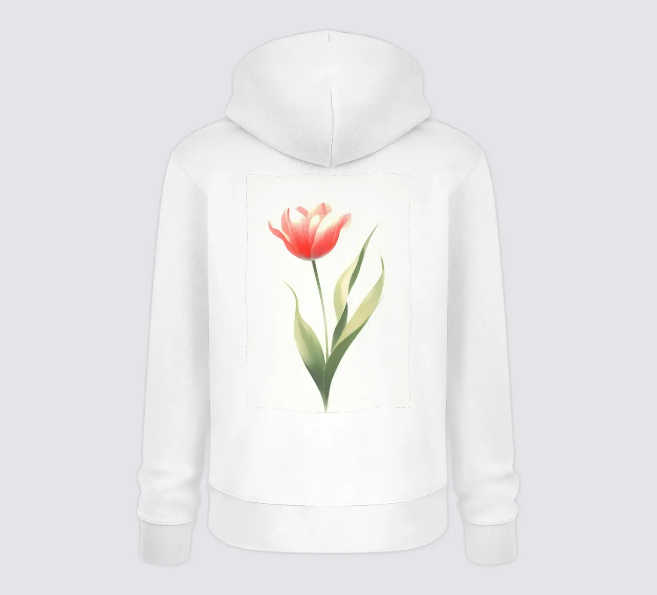 Pittura digitale minimalista di fiori di tulipano felpa con cappuccio da Bloom And Brush