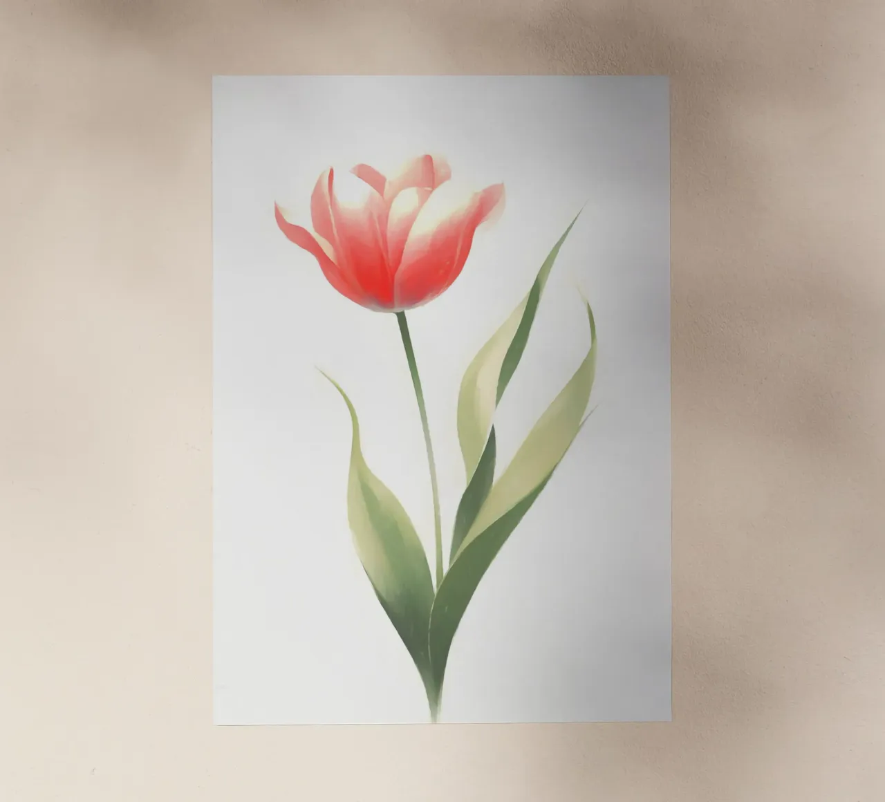 Pittura digitale minimalista di fiori di tulipano pellicola backlit da Bloom And Brush