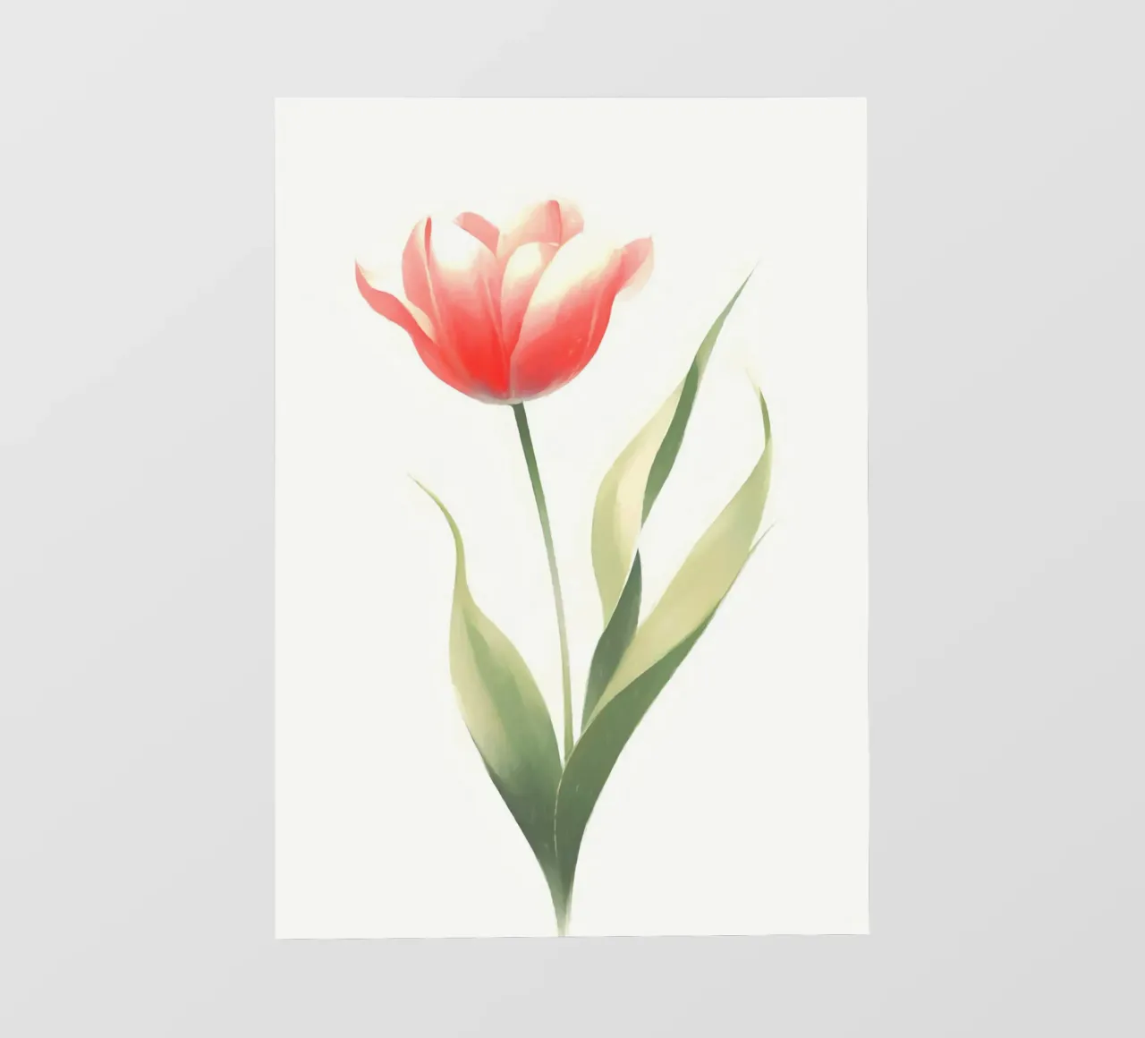 Pittura digitale minimalista di fiori di tulipano pellicola backlit da Bloom And Brush