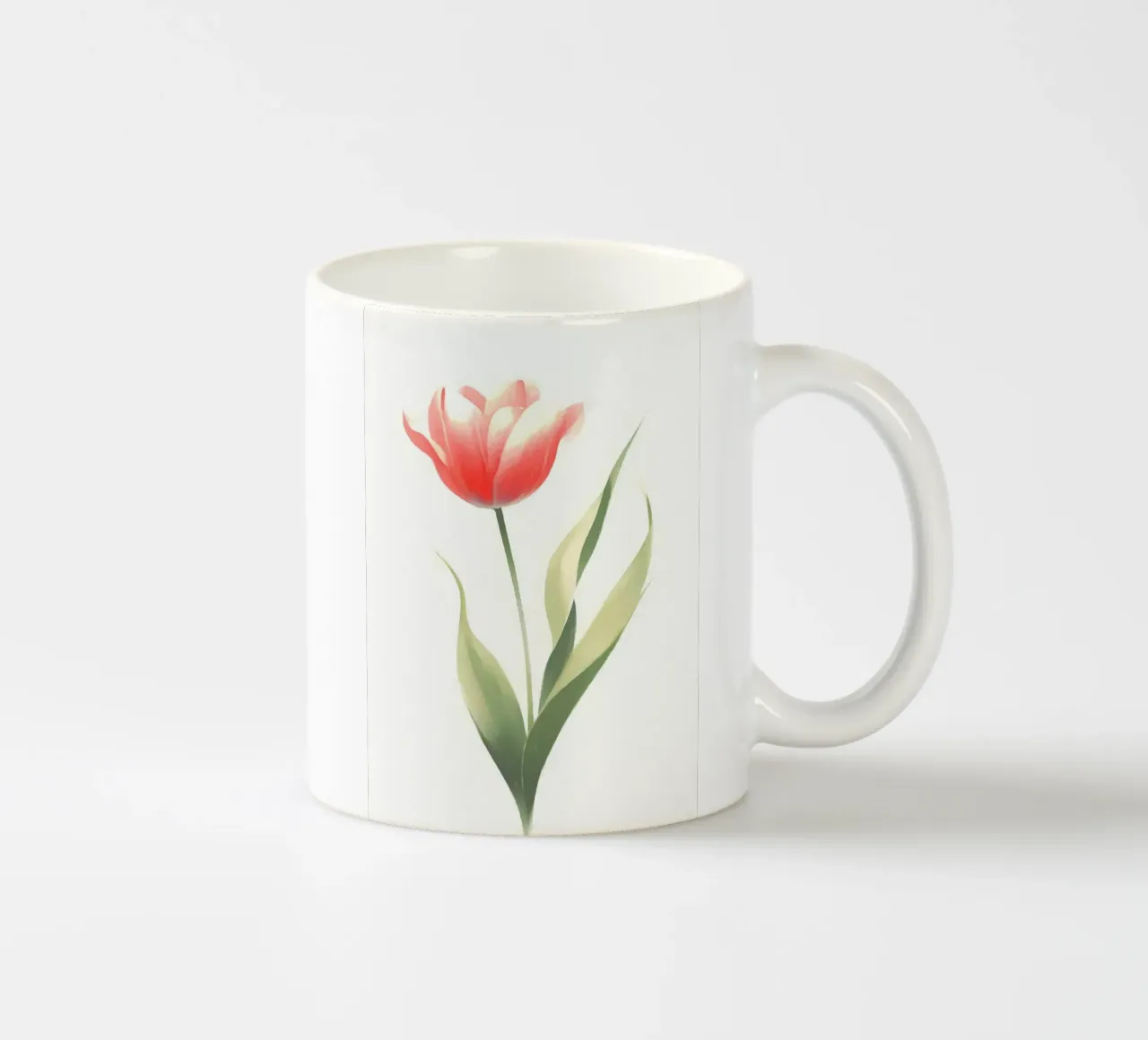 Pittura digitale minimalista di fiori di tulipano tazza in ceramica da Bloom And Brush