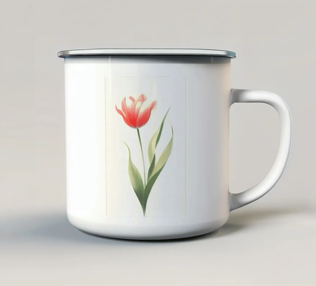 Pittura digitale minimalista di fiori di tulipano tazza in smalto da Bloom And Brush