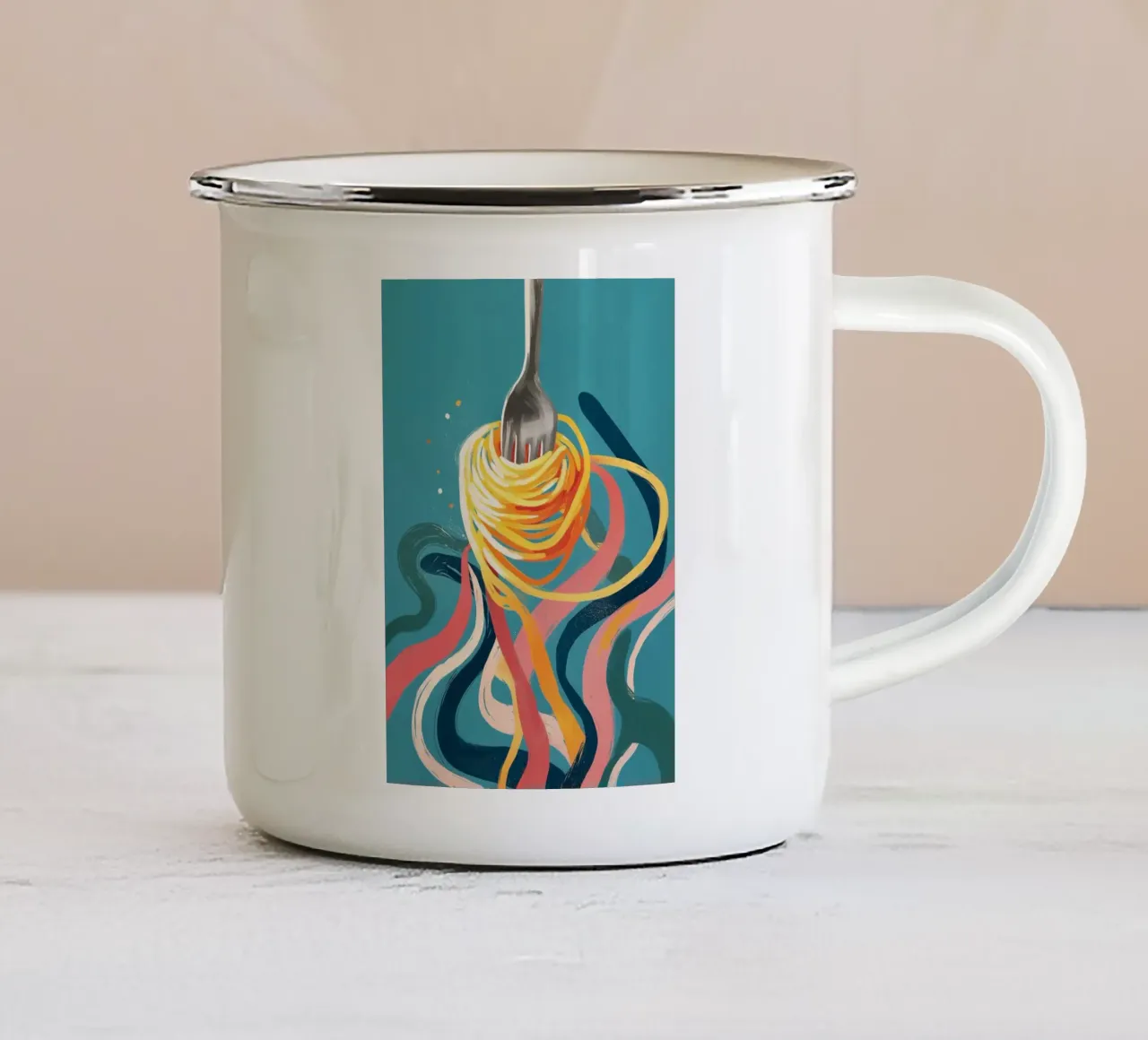 One Perfect Pasta Twirl tazza in smalto da Luca
