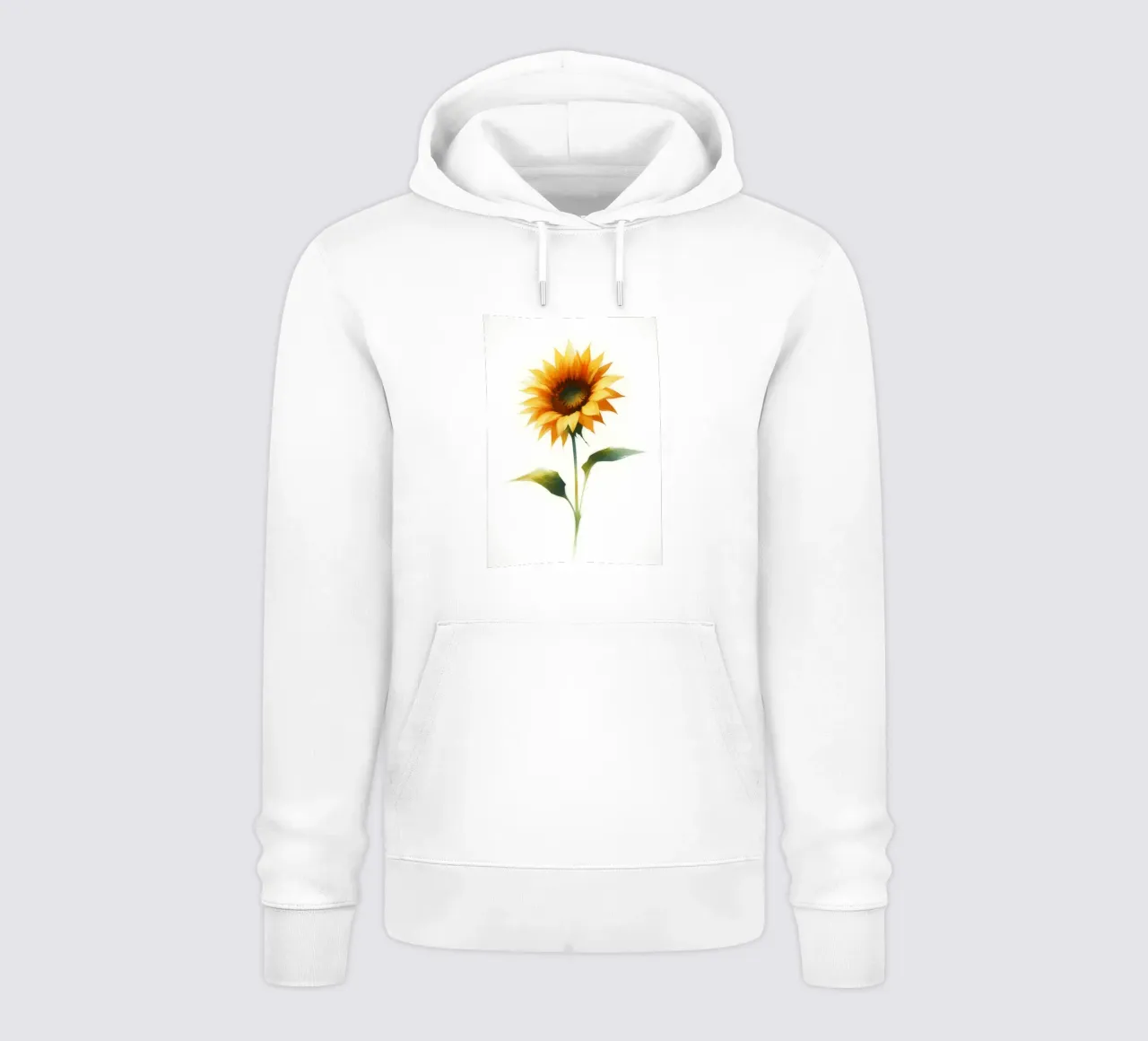 Pittura digitale minimalista di fiori di sole felpa con cappuccio da Bloom And Brush
