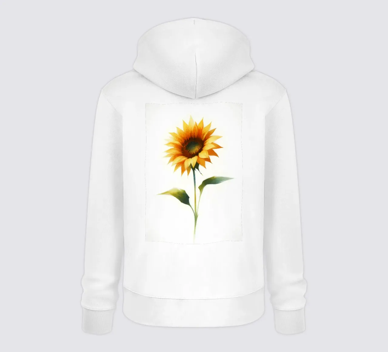 Pittura digitale minimalista di fiori di sole felpa con cappuccio da Bloom And Brush