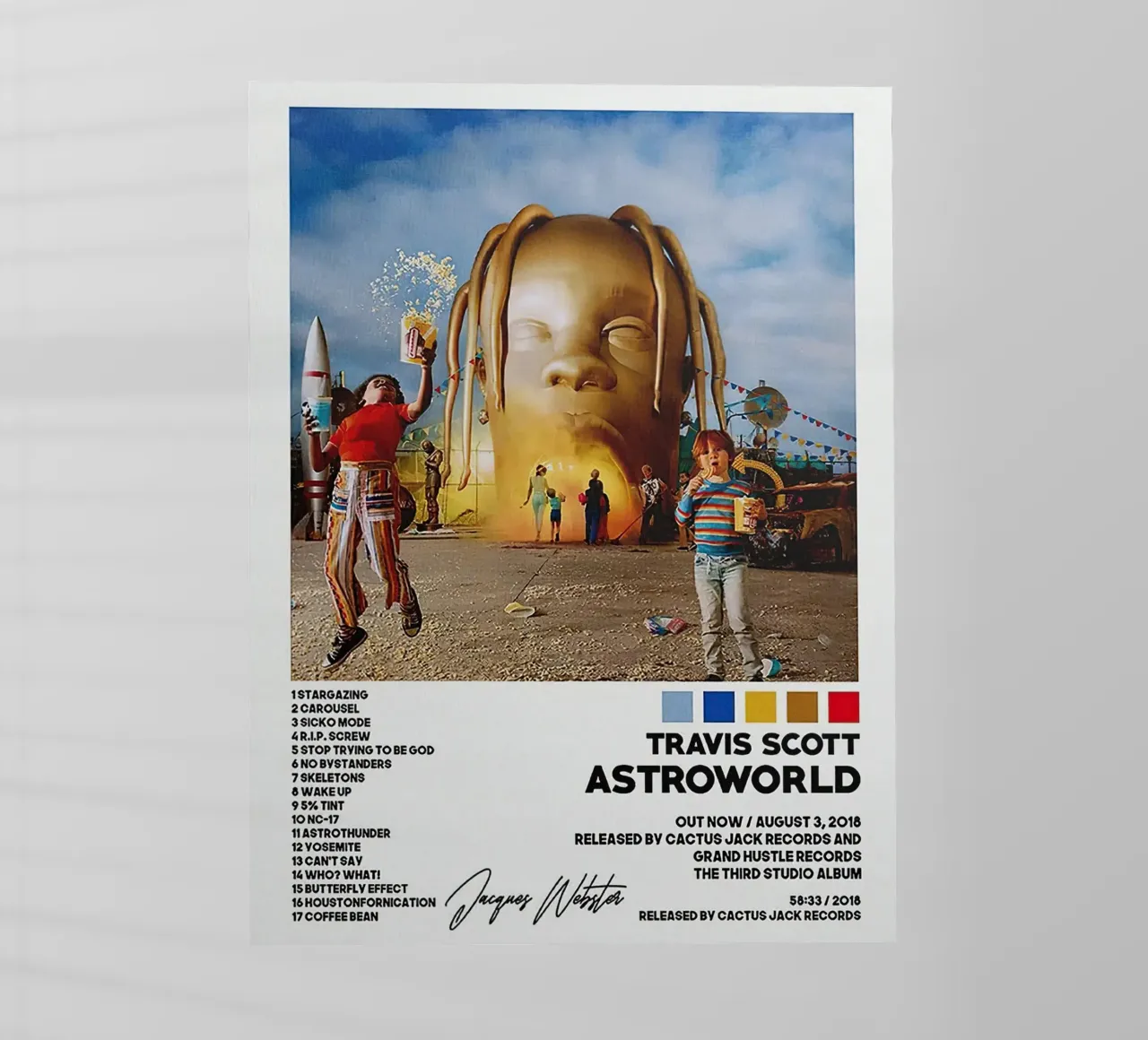 Travis Scott Astroworld pellicola backlit da Raptor Metafora