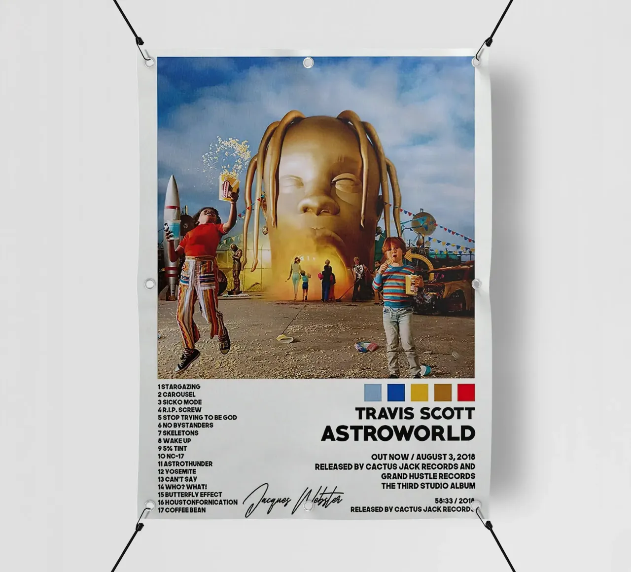 Travis Scott Astroworld telo in pvc da Raptor Metafora