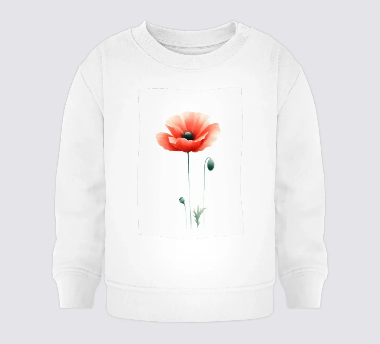 Papavero digitale minimalista (papaver) felpa neonato da Bloom And Brush