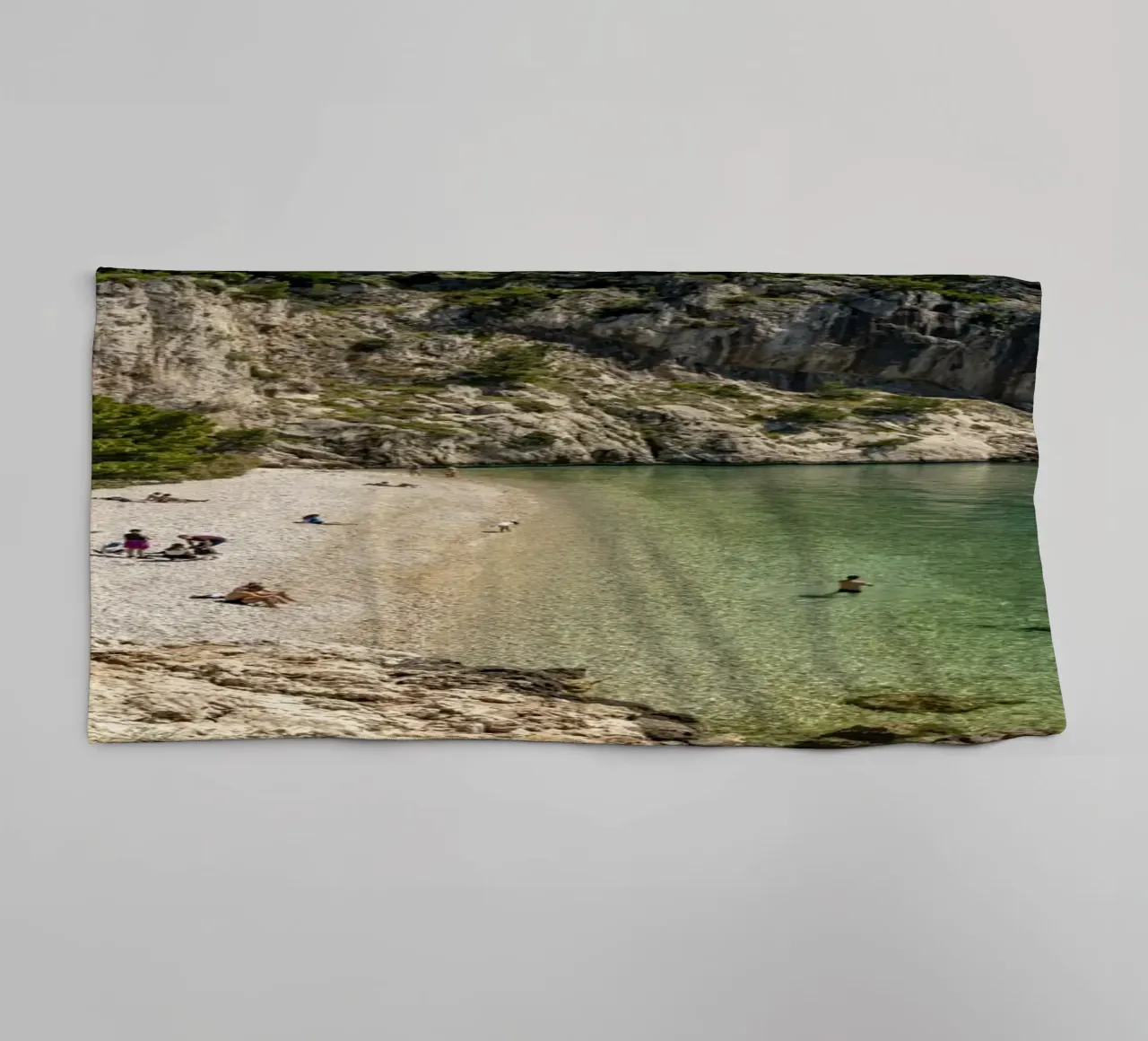 Strand Nugal bei Makarska, Kroatien asciugamano da bagno da Reisefotografie - Bilder aus aller Welt