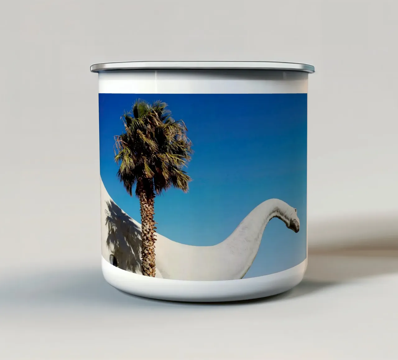 Dinosaurussen in Californië (VS). emaille mok van fotokunst