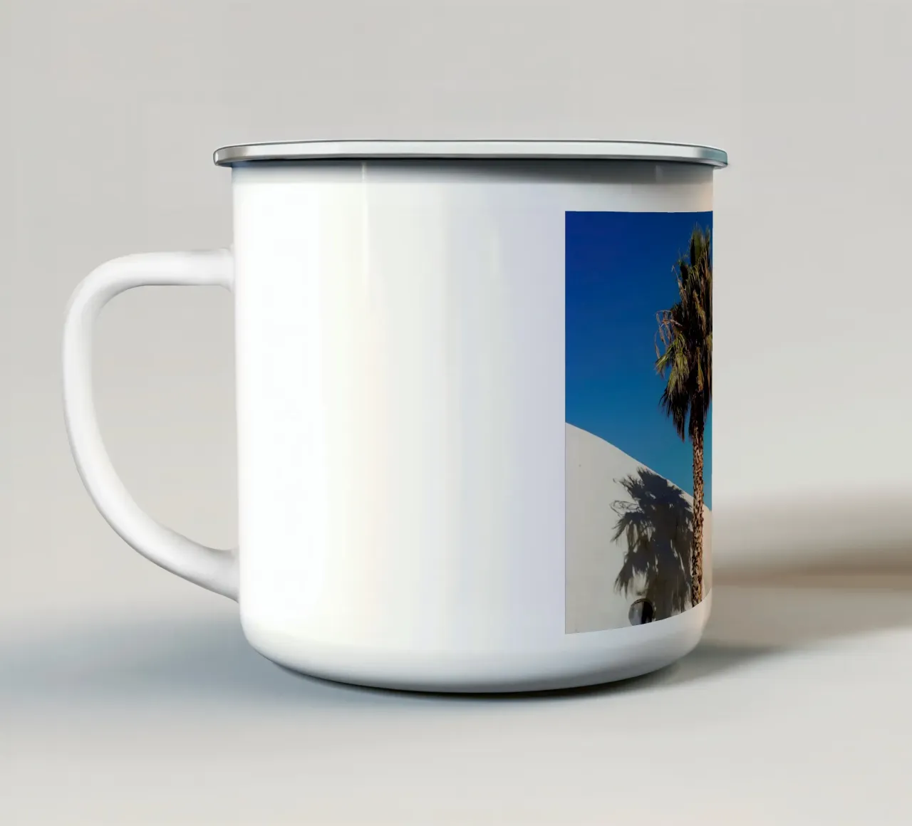 Dinosaurussen in Californië (VS). emaille mok van fotokunst