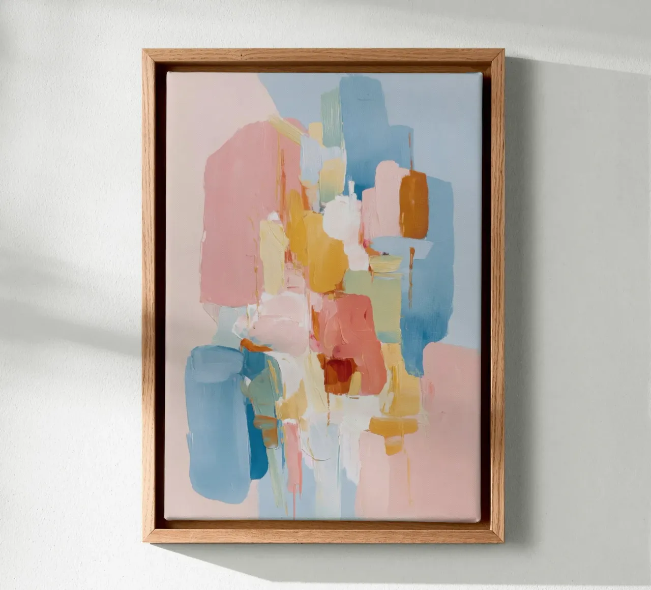 Abstract pastel composition with soft shapes canvas by Calm Shapes