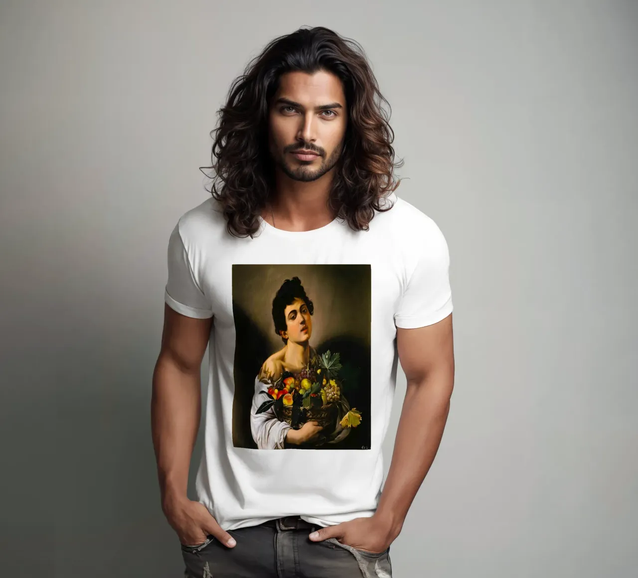Caravaggio - Ragazzo con canestro di frutta, 1593 t-shirt da William Store