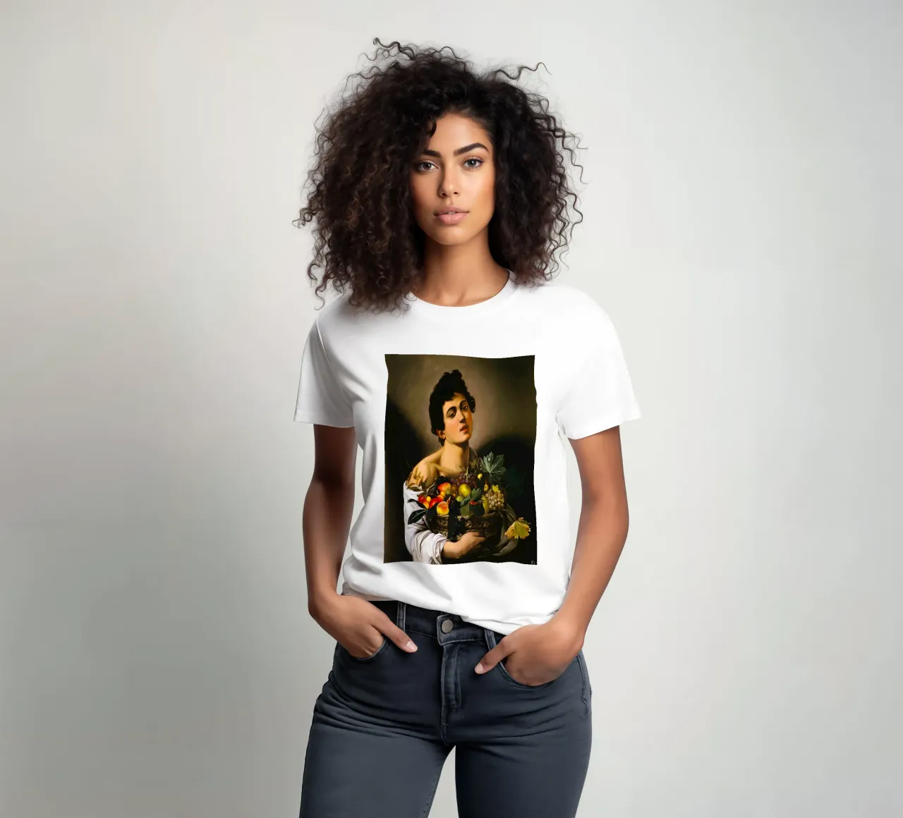 Caravaggio - Ragazzo con canestro di frutta, 1593 t-shirt da William Store